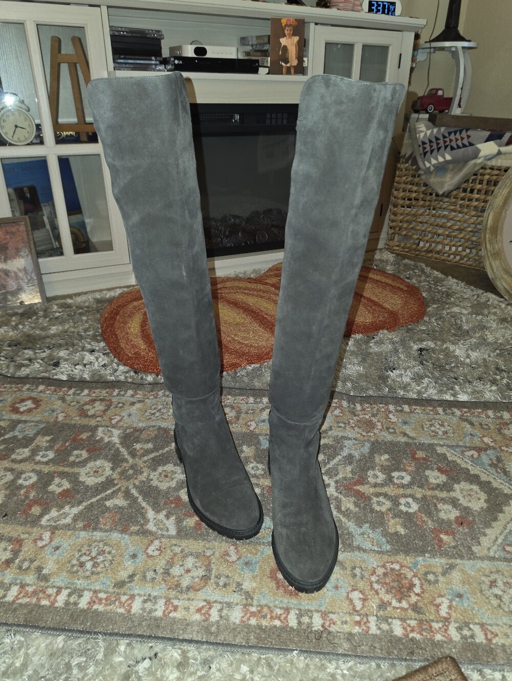 STUART WEITZMAN 5050 'City' Over the Knee Boots Gray Size 7B NICE!!